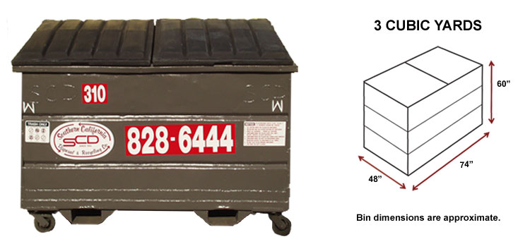 Southern California Disposal 3 cubic yard bin